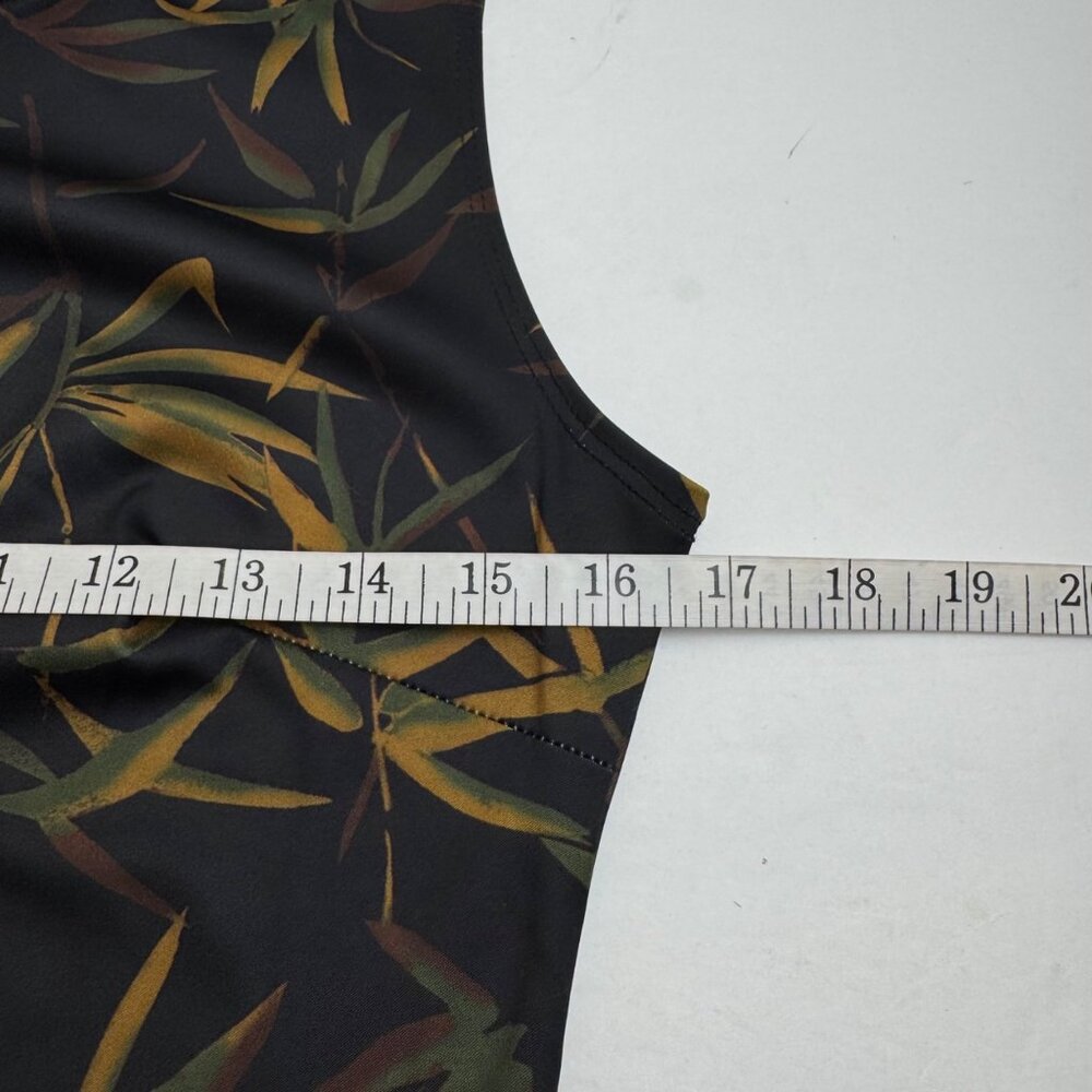 WeWoreWhat NEW Muscle Tank Mini Dress Size Medium Black Multicolor Leaves - Picture 11 of 11